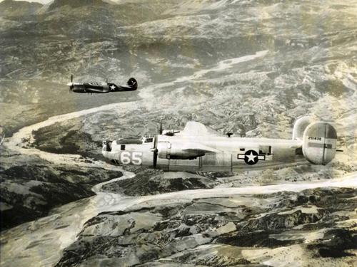 P-40 flying